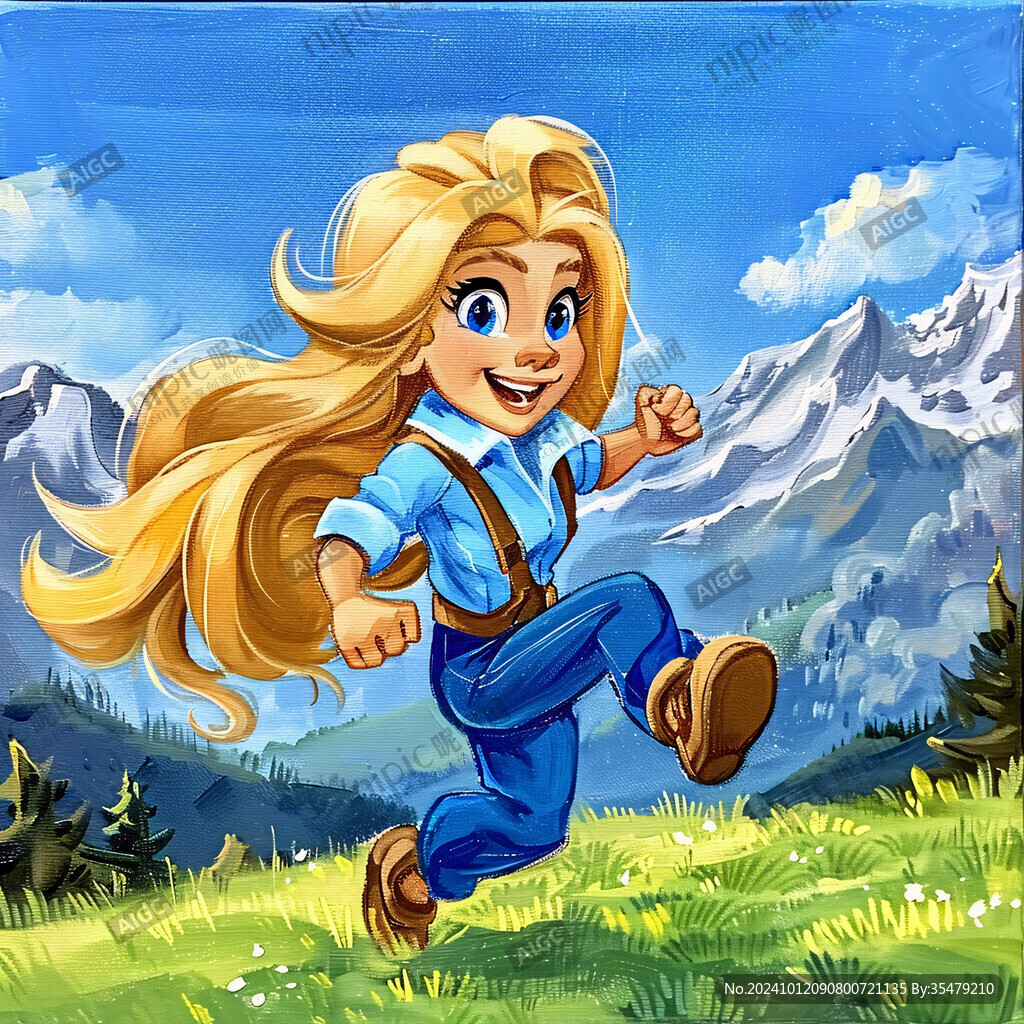 采藥卡通女孩