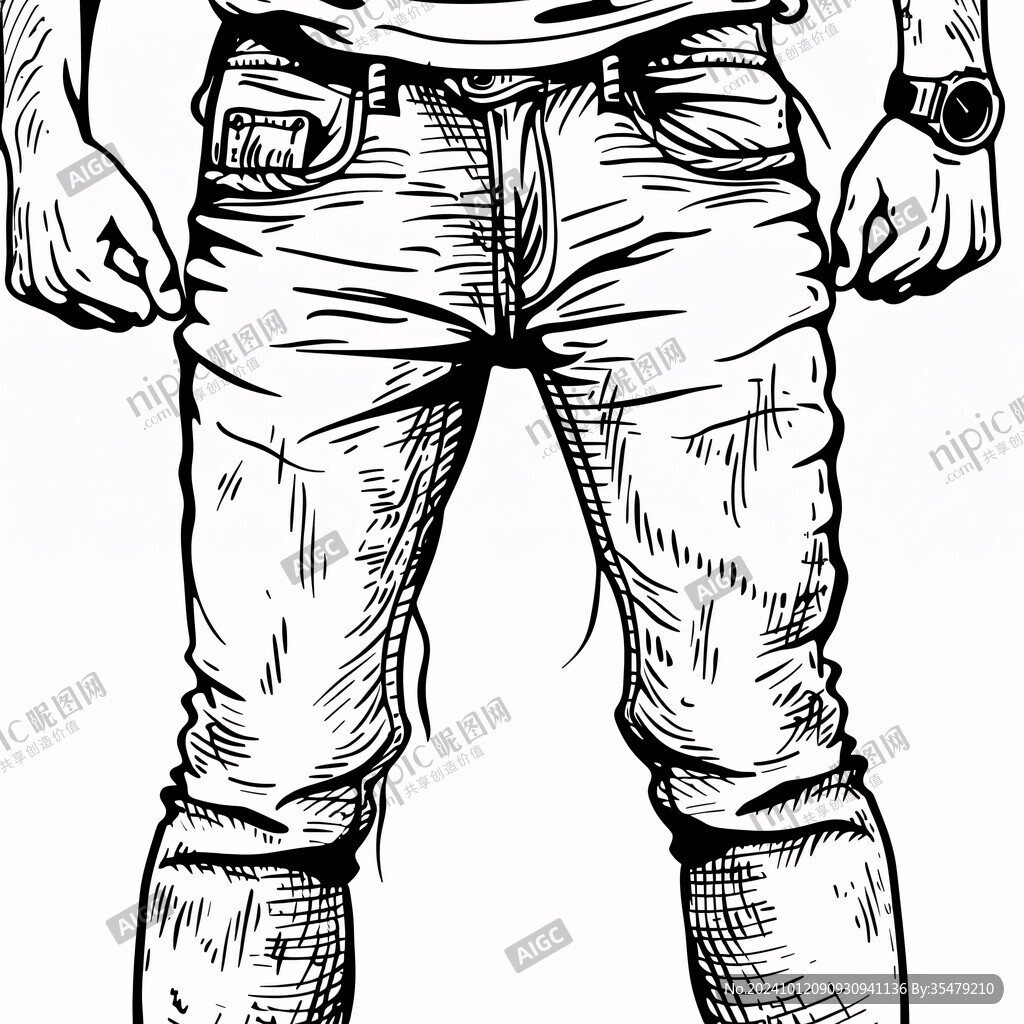 男孩褲子插畫