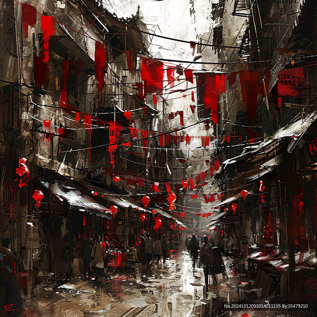 雨巷插畫