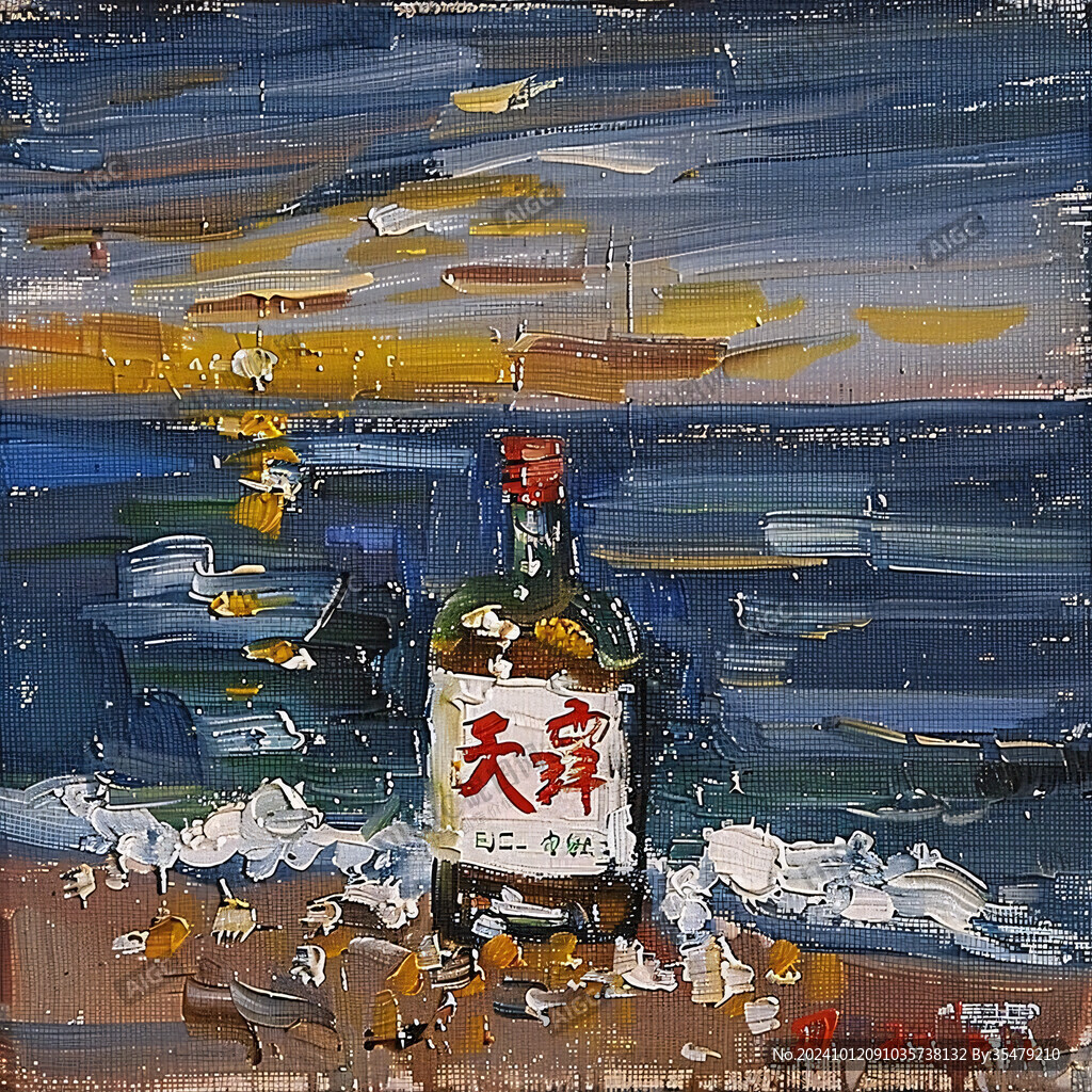 洋酒油畫