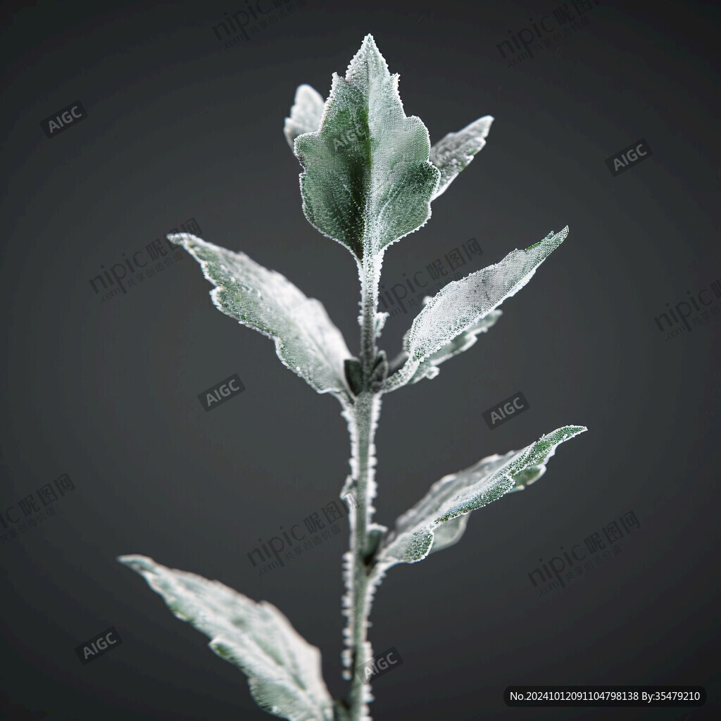 綠化植物打霜的葉子