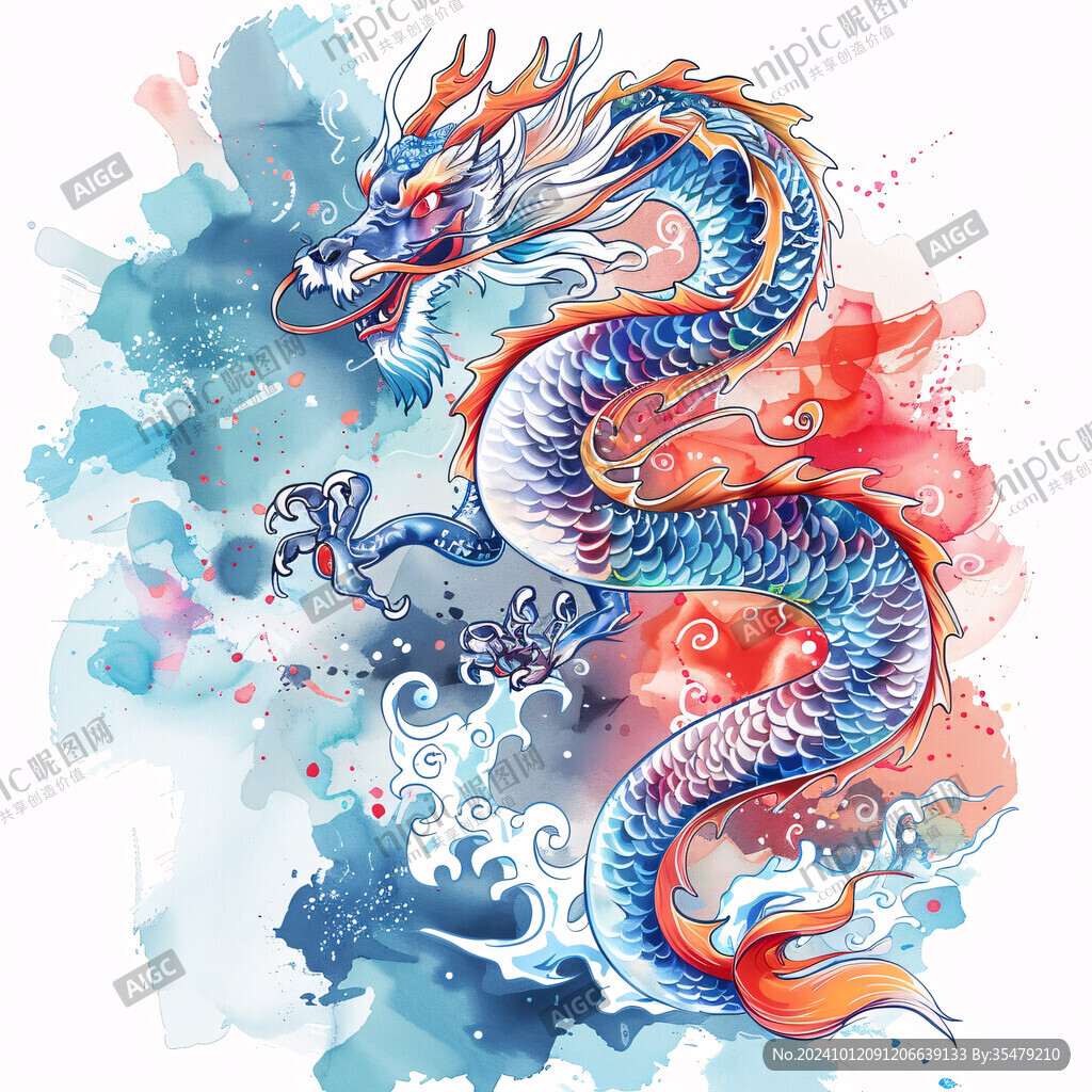 國(guó)潮龍手繪