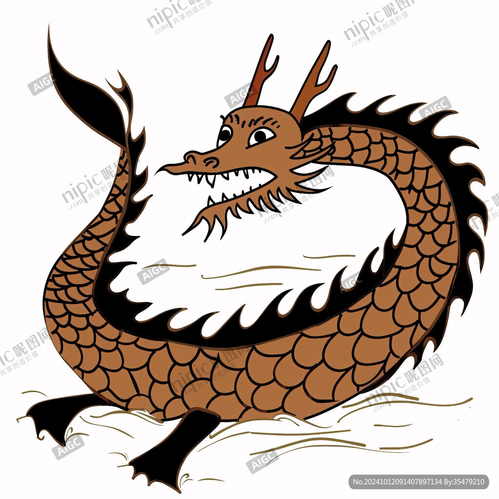 圓形龍中國龍卡通龍