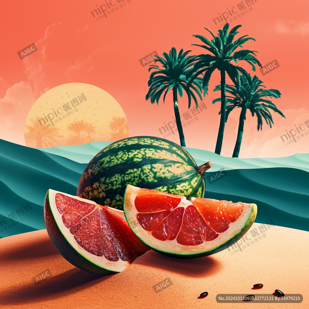 夏日西瓜插畫