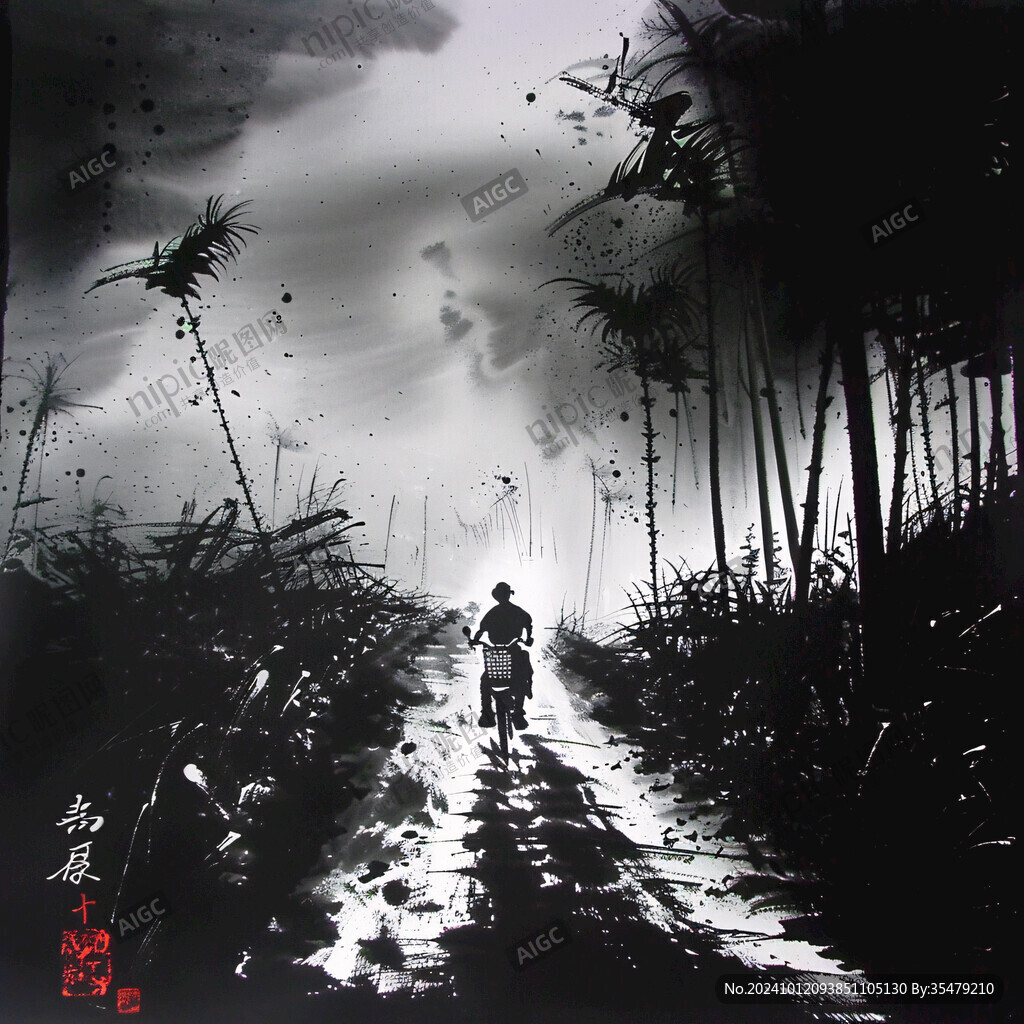 竹林小路裝飾畫