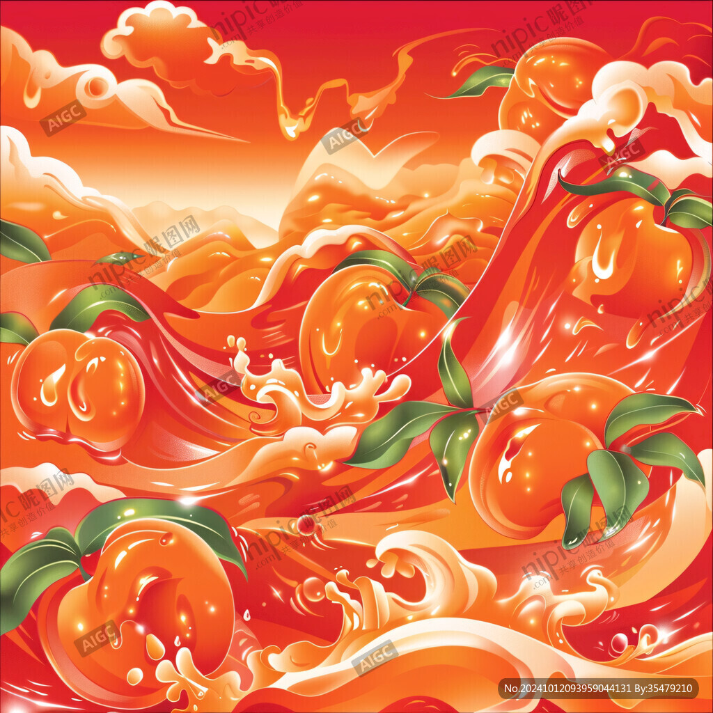 柿子國潮插畫
