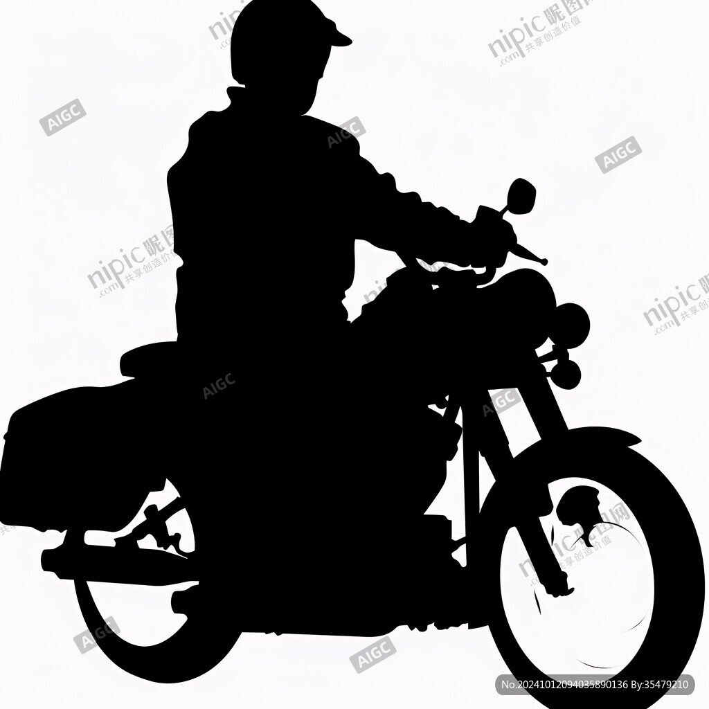騎摩托車剪影