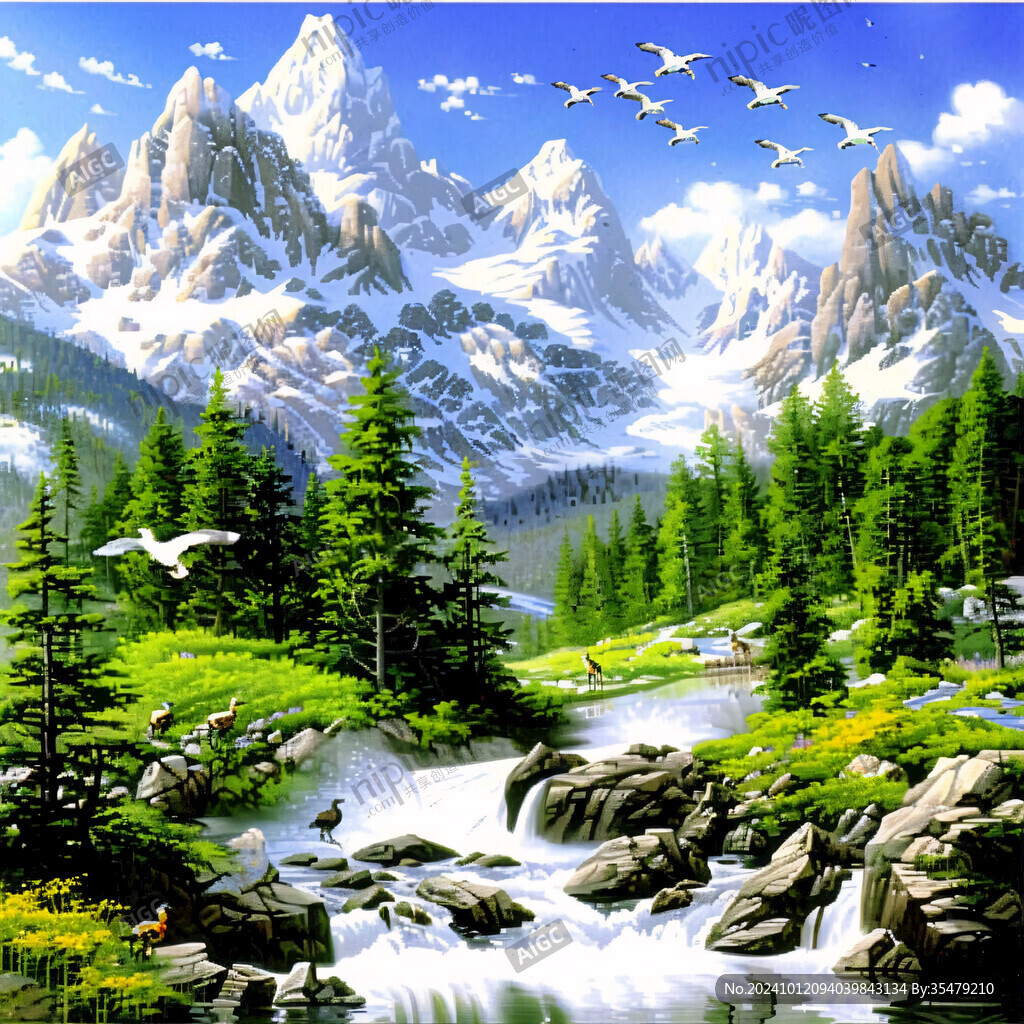美麗山水風(fēng)景繪畫風(fēng)景