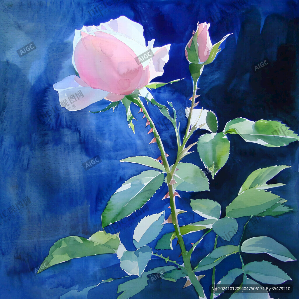 玫瑰花水粉畫(huà)