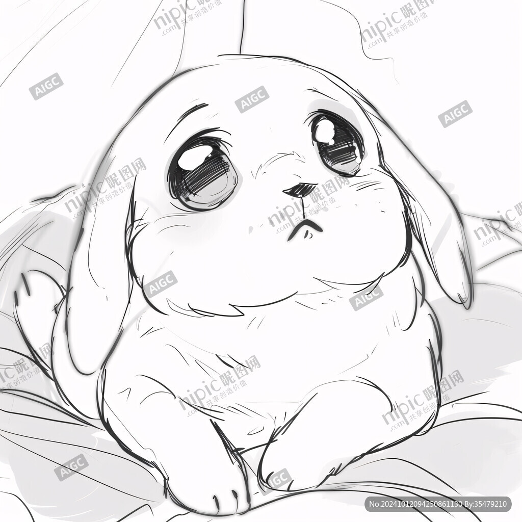 可愛(ài)垂耳兔插畫