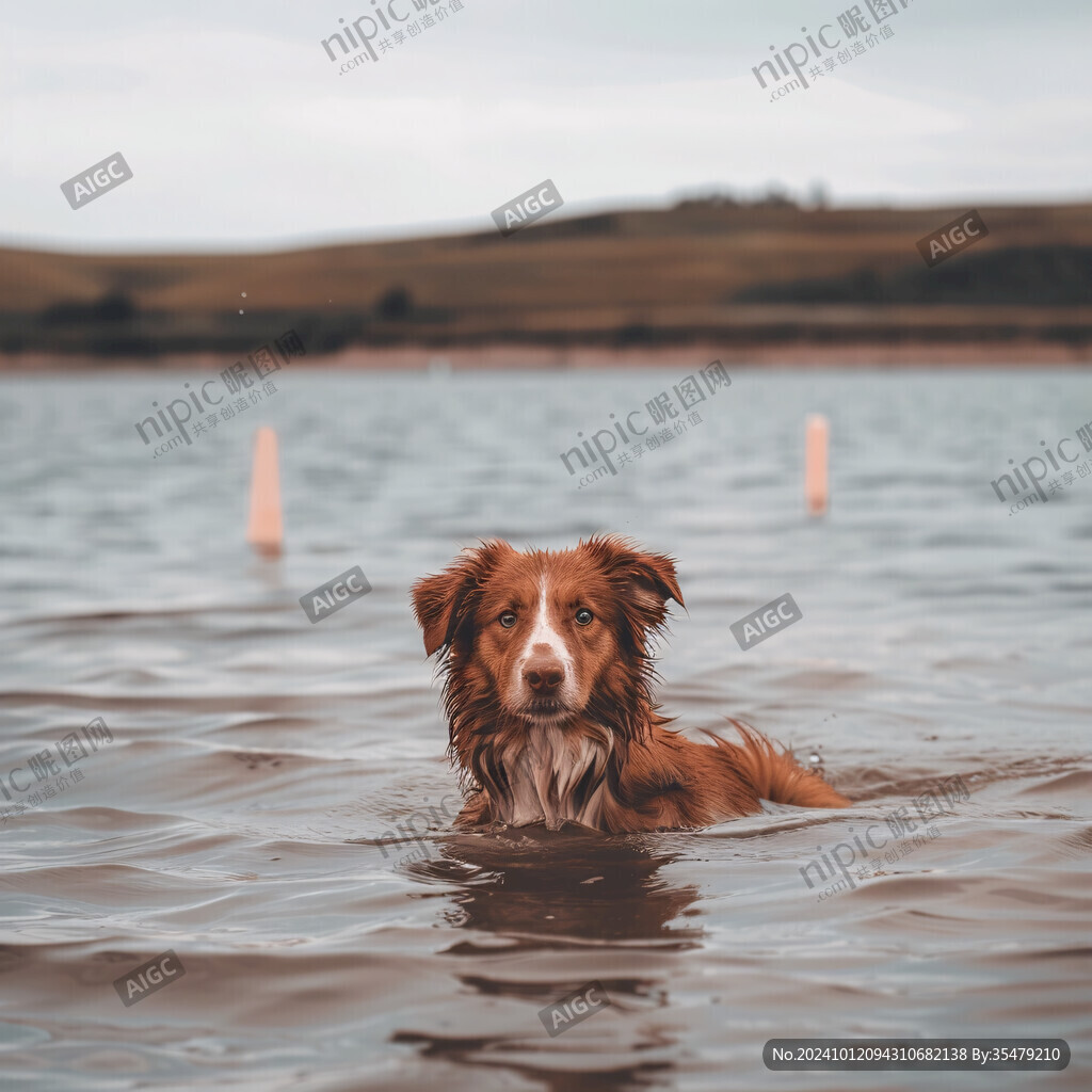 水中的狗狗