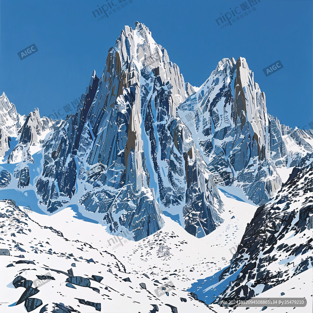 冰川雪山雪峰