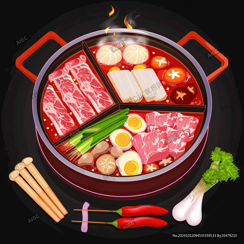 韓式火鍋插畫