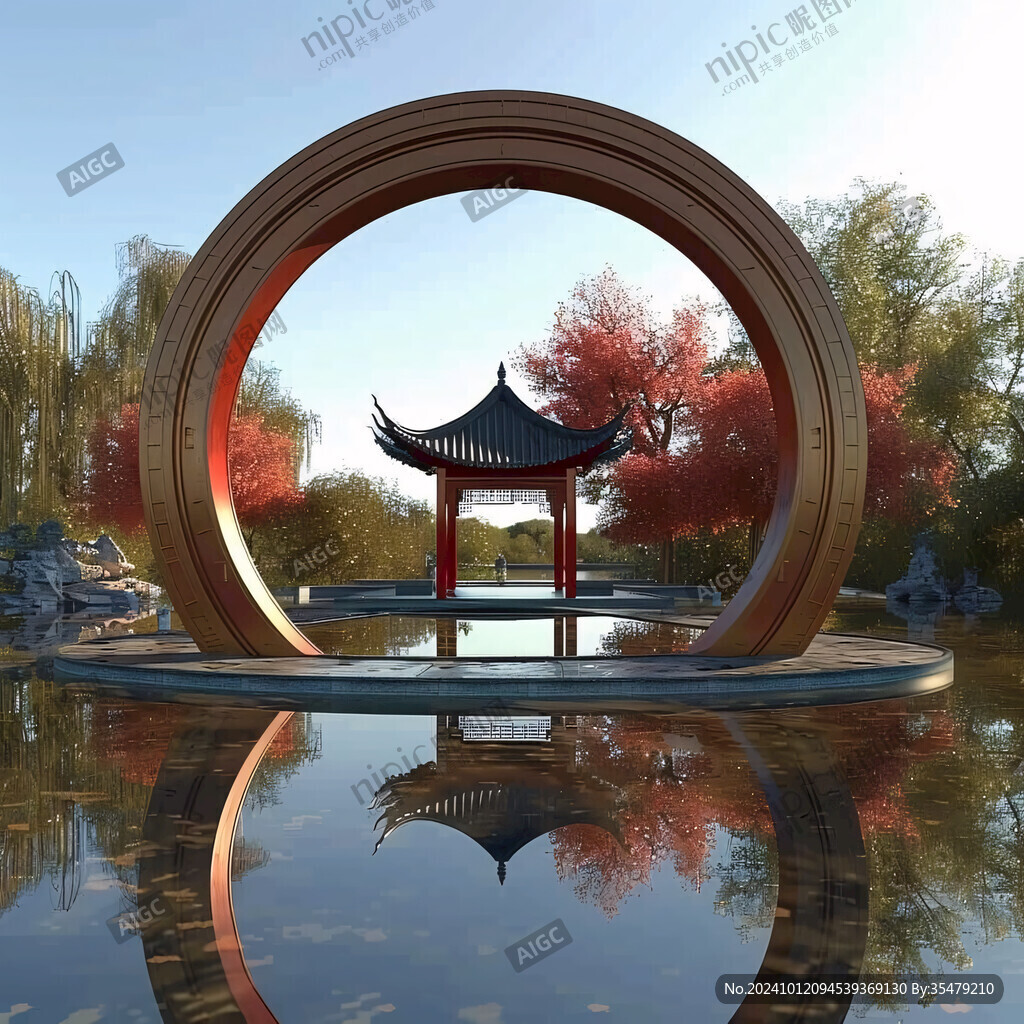 江南園林圓拱門