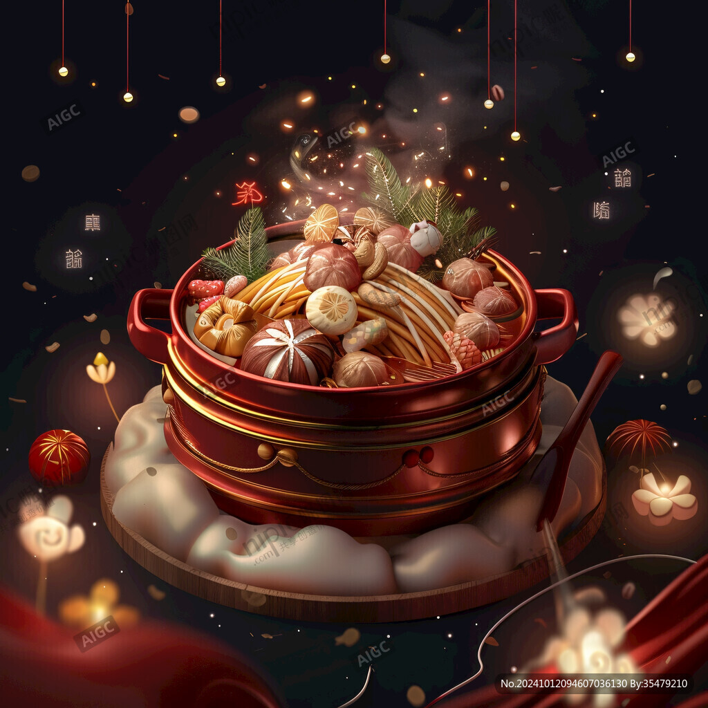 圣誕節(jié)火鍋插畫