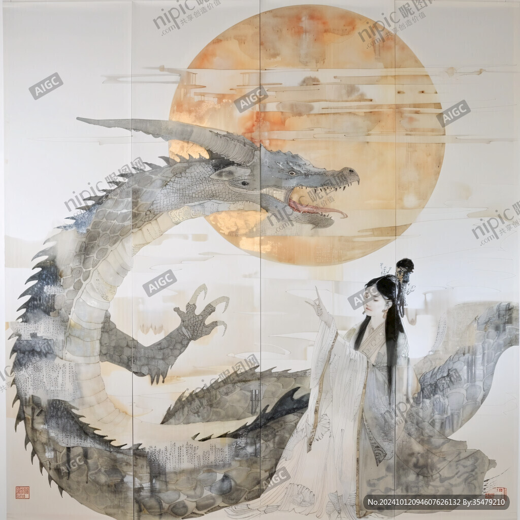 龍元素屏風