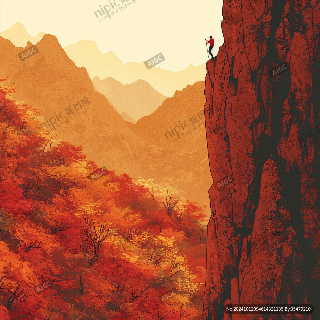 登山運(yùn)動(dòng)插畫