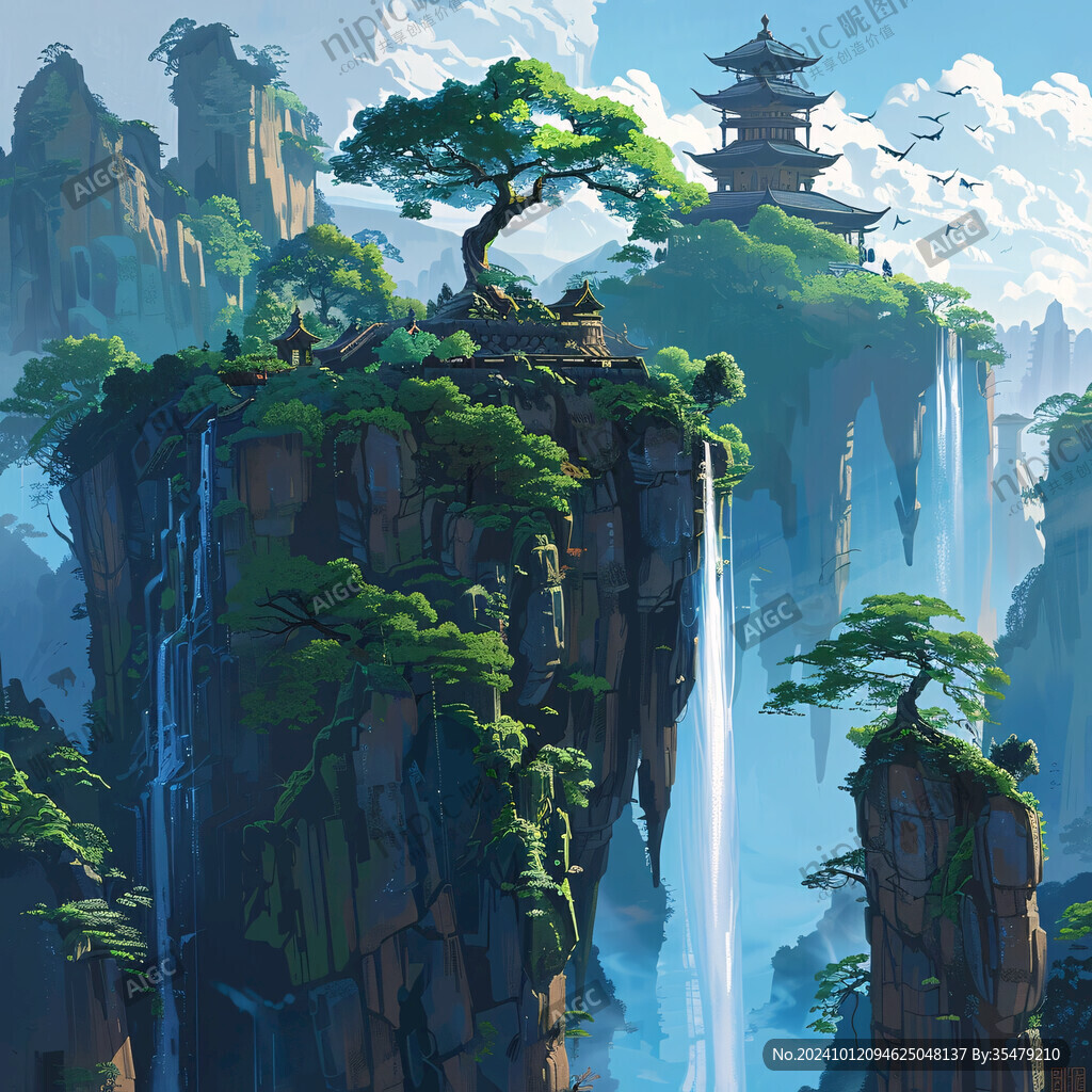 插畫山水風(fēng)景