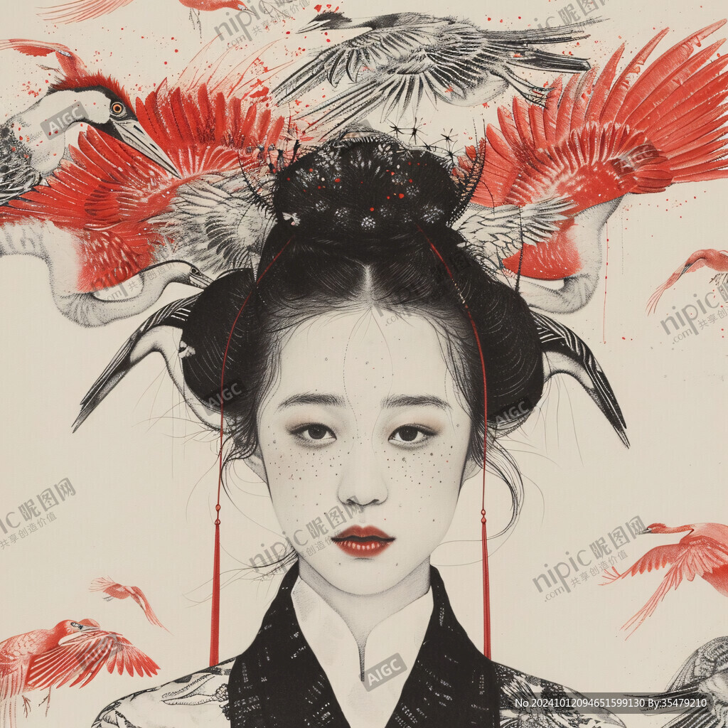 國潮手繪女孩
