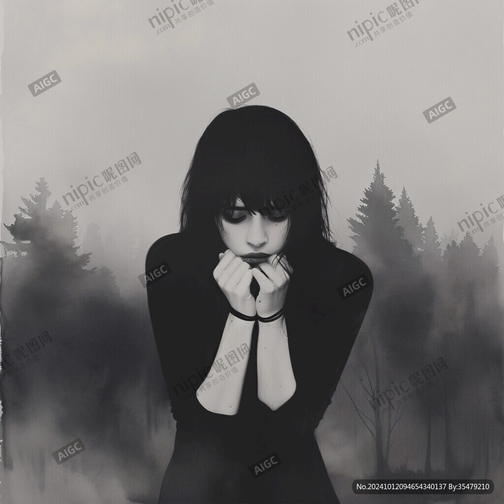 少女祈禱插畫(huà)