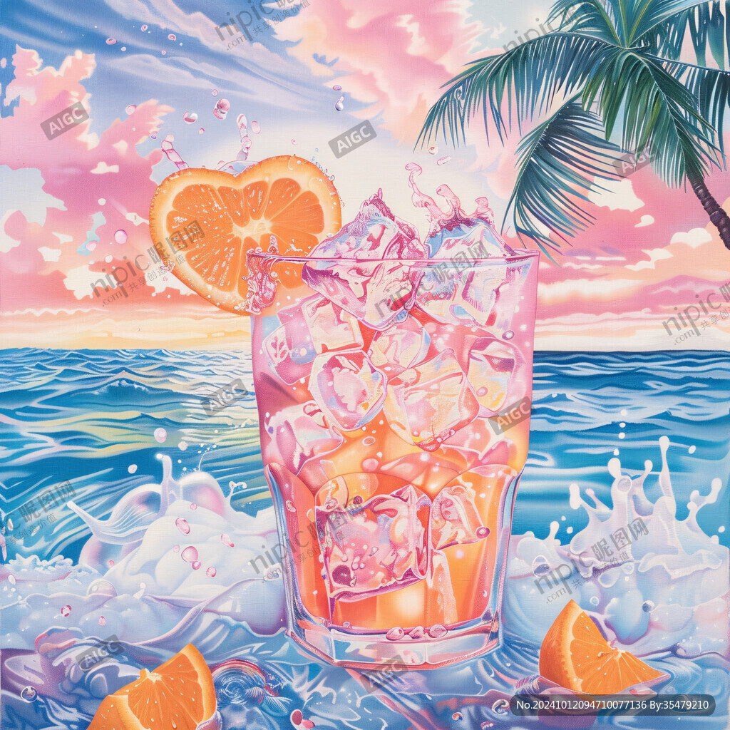 冰飲插畫