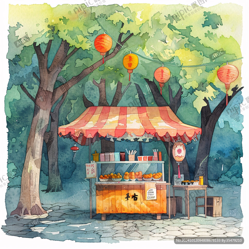 街邊小店插畫