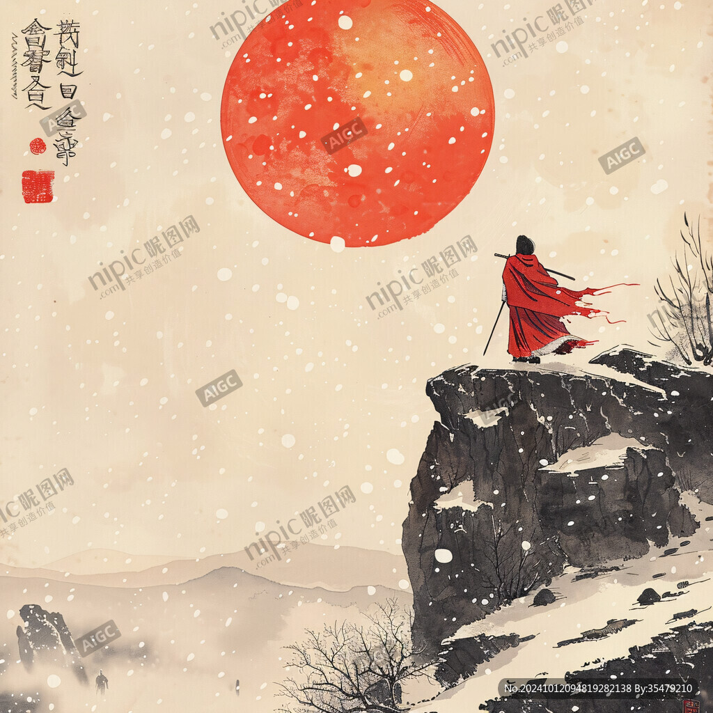 旭日東升插畫