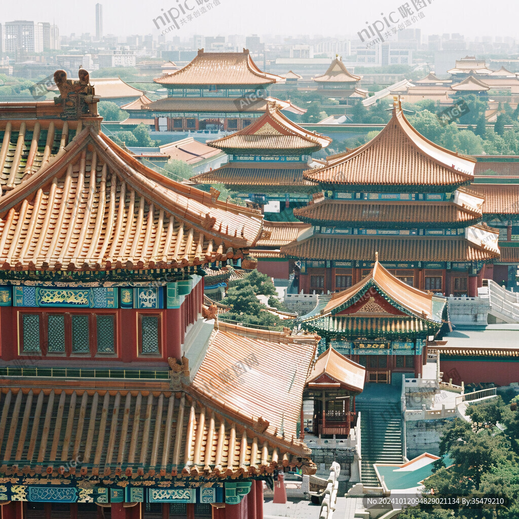 琉璃瓦建筑皇宮建筑