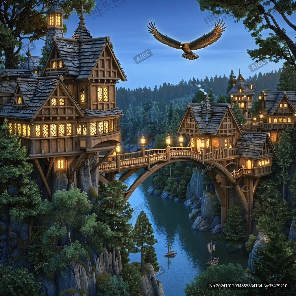 美式卡通風格場景