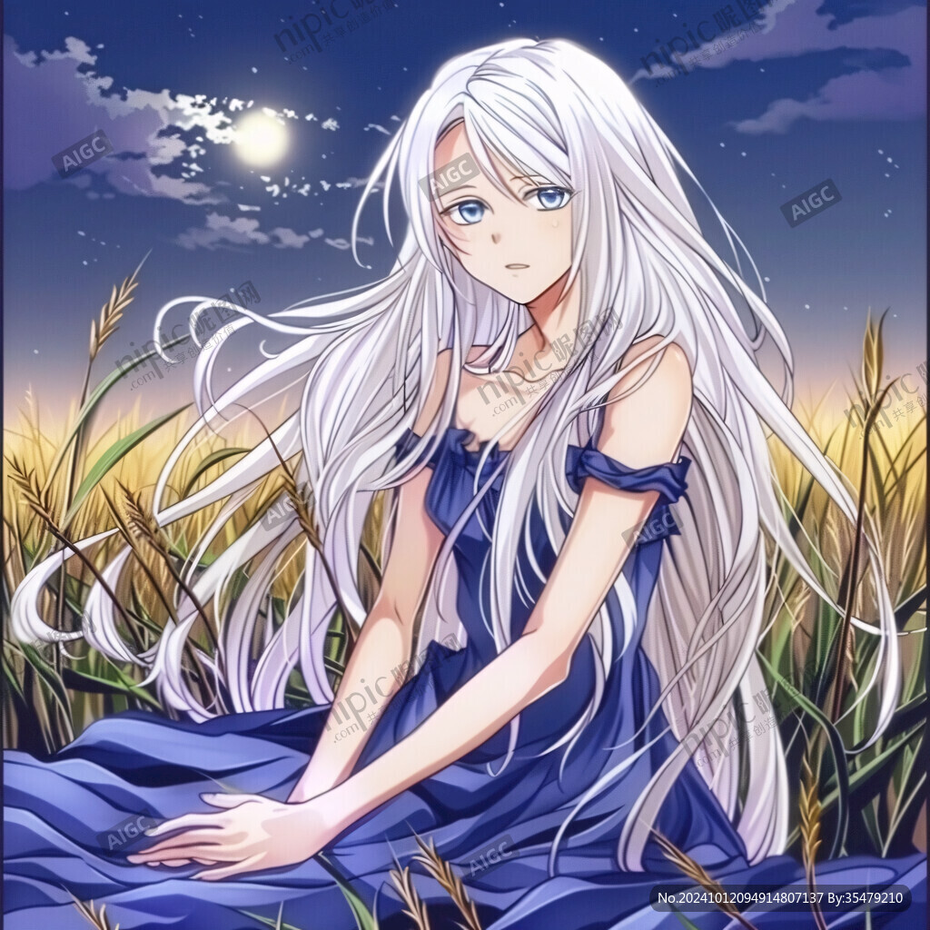 長發(fā)少女插畫