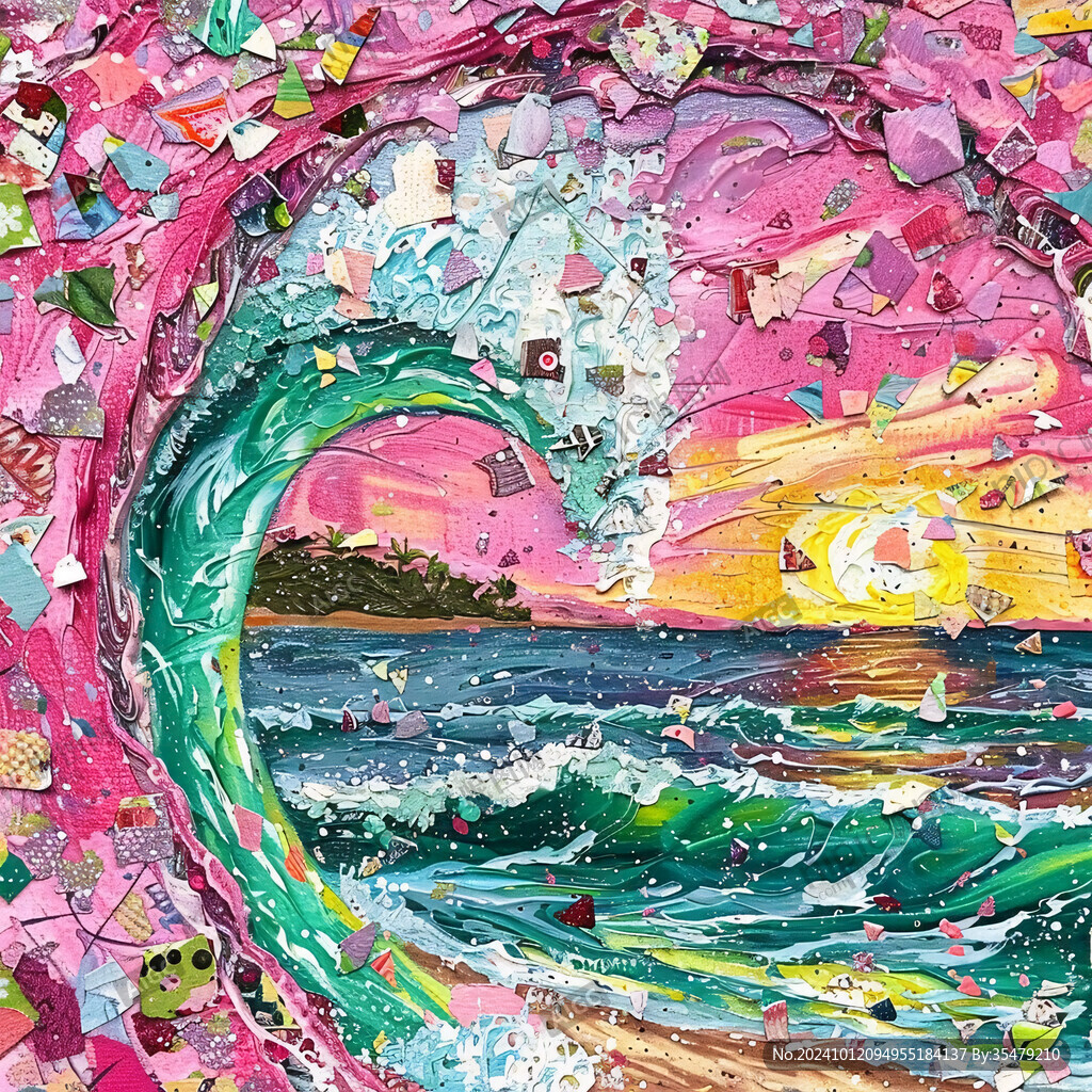 海浪抽象畫