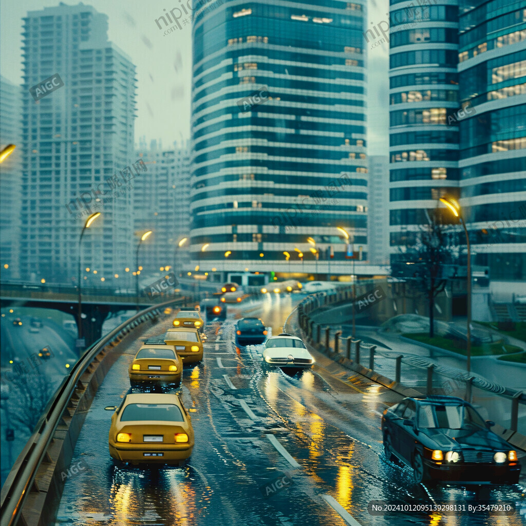 雨天城市交通