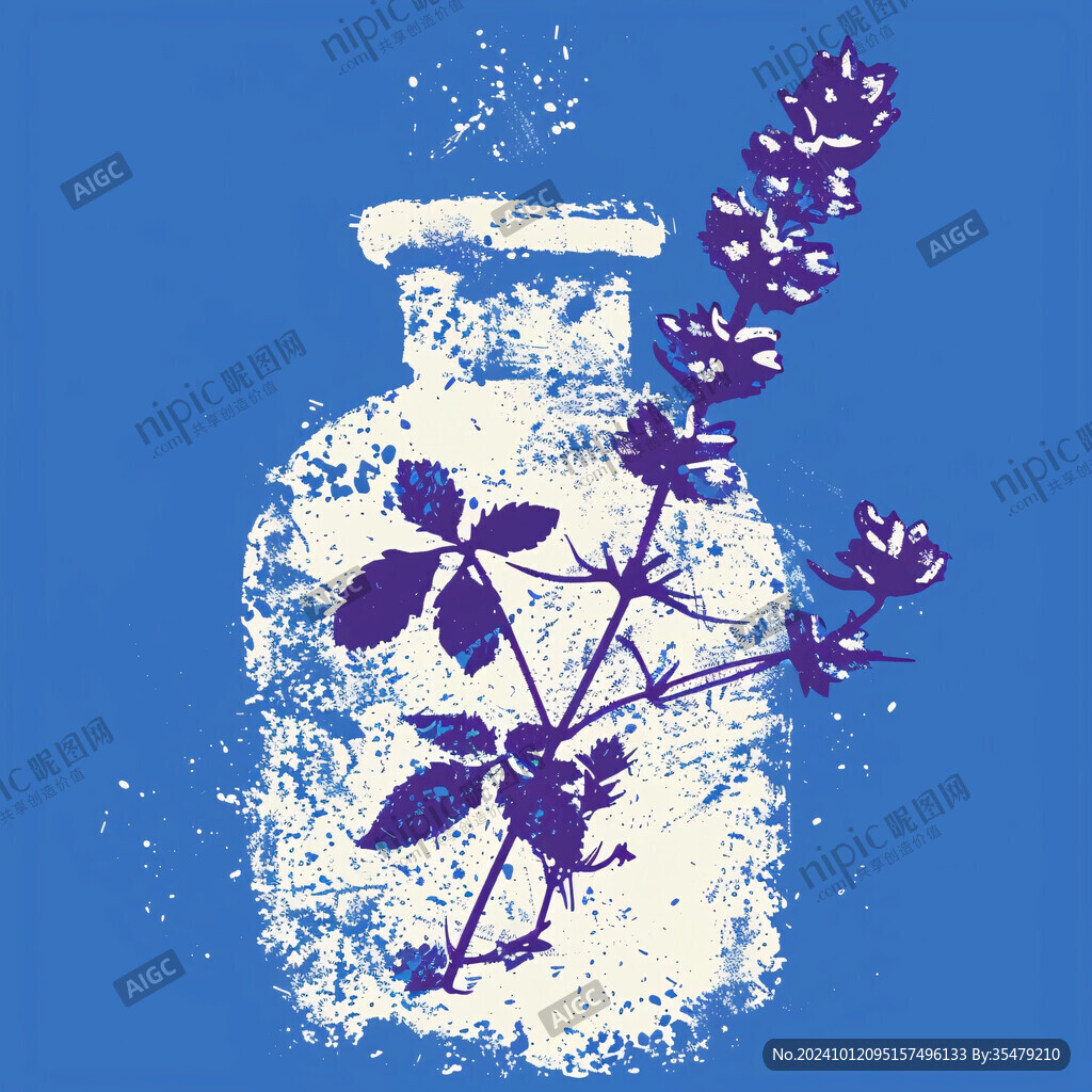 瓶子松鼠植物插畫