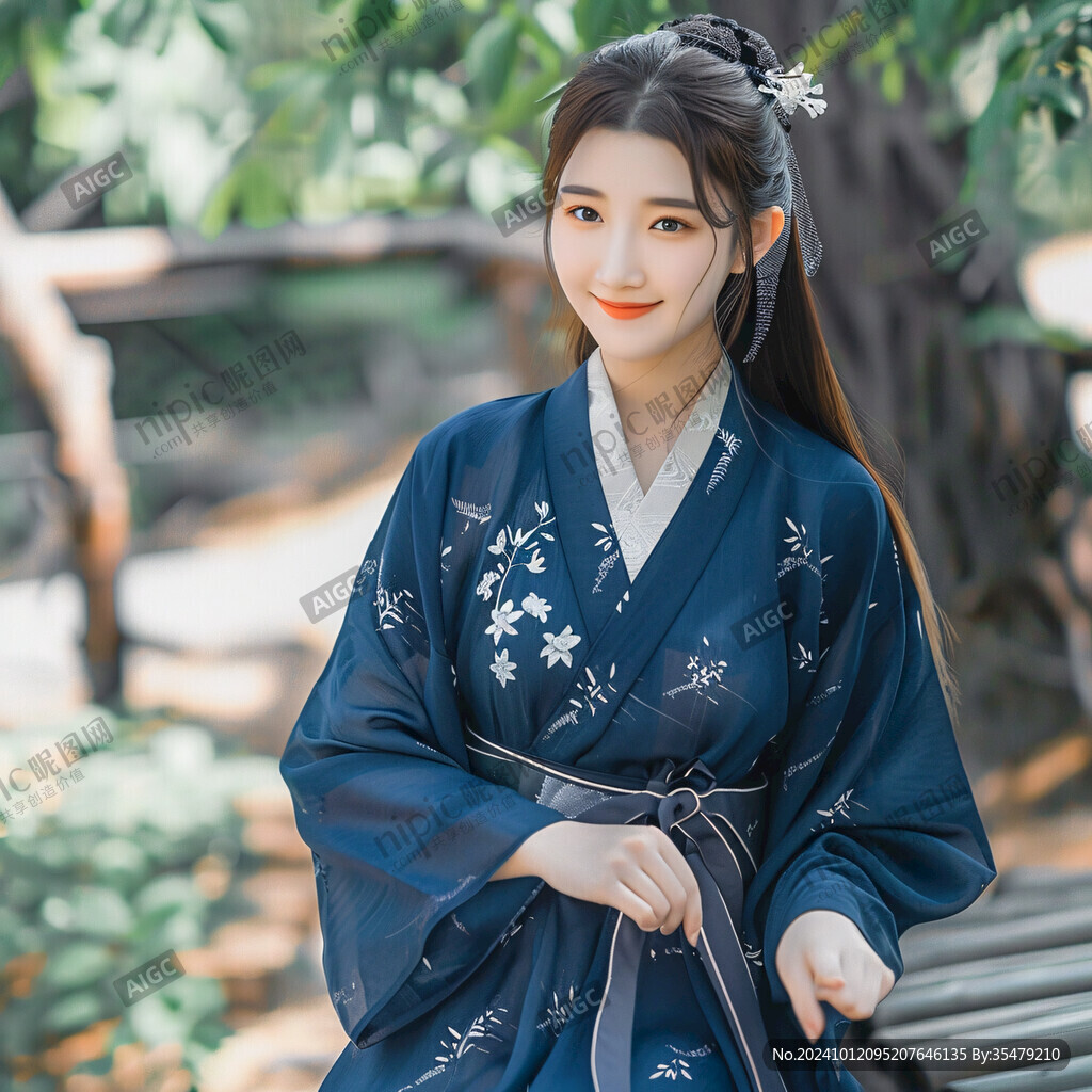 淡雅藍(lán)色漢服