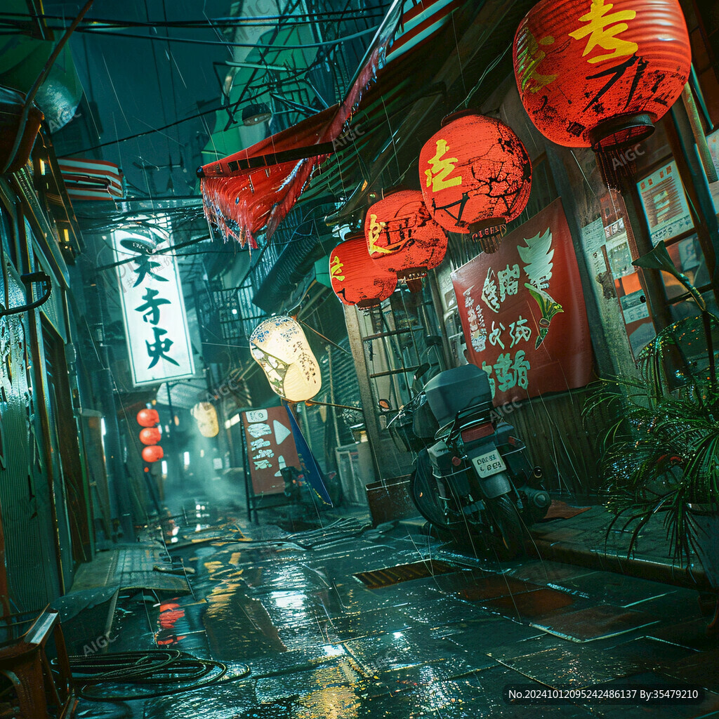 雨巷插畫