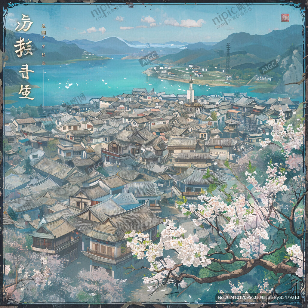 寫實古鎮(zhèn)插畫
