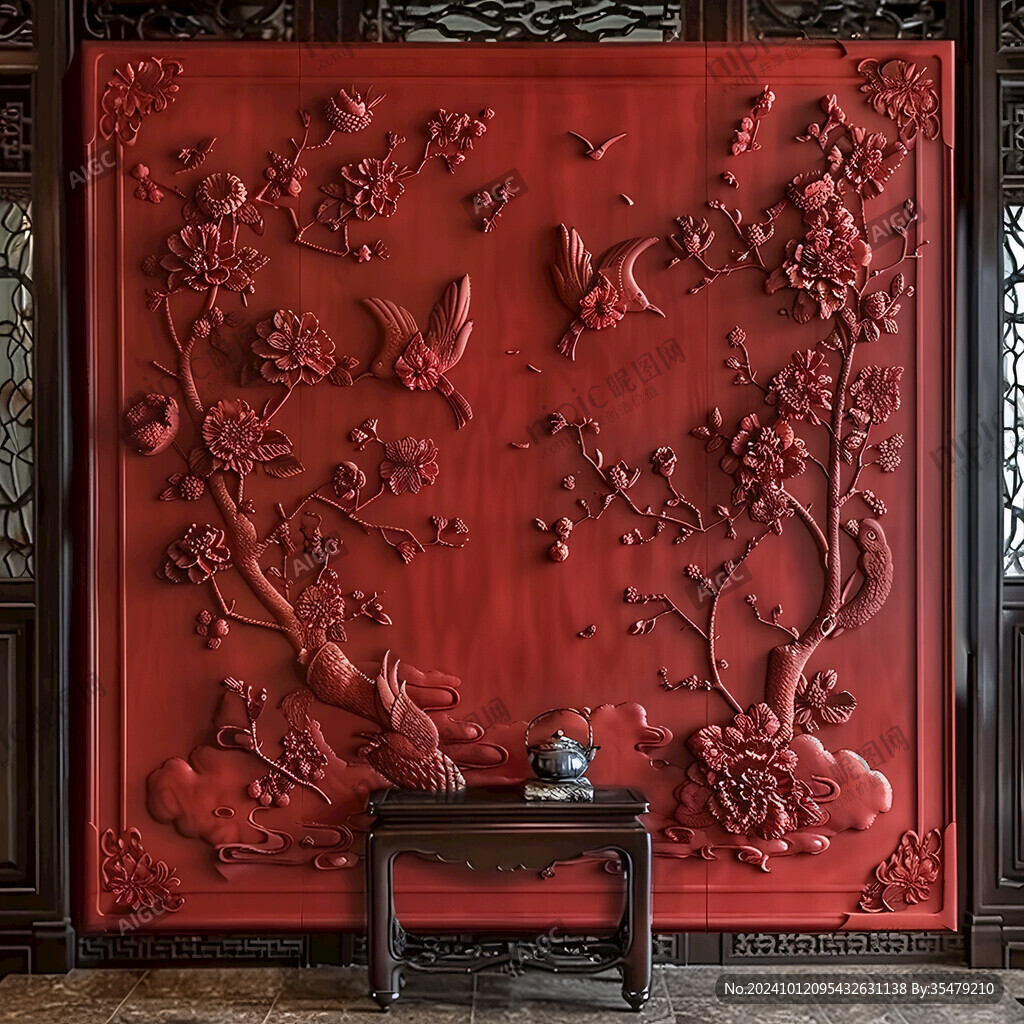 喜慶屏風背景墻