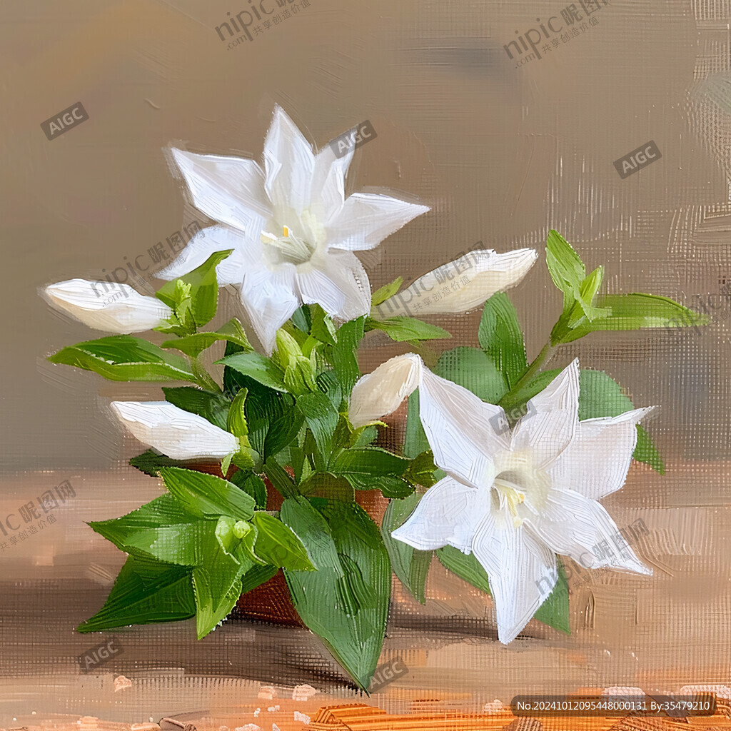 寫實梔子花
