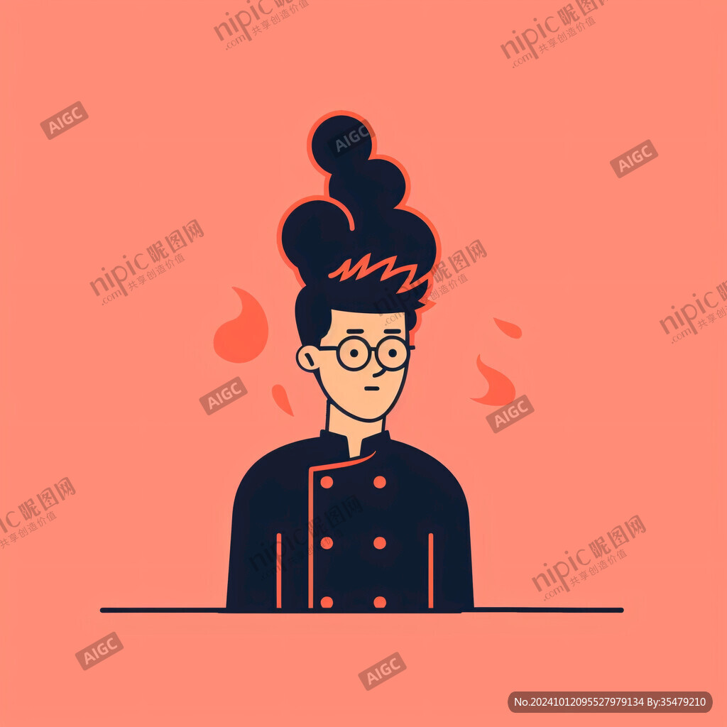 女廚師插畫