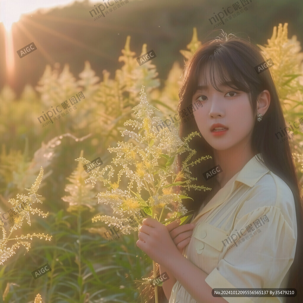 插畫夕陽下