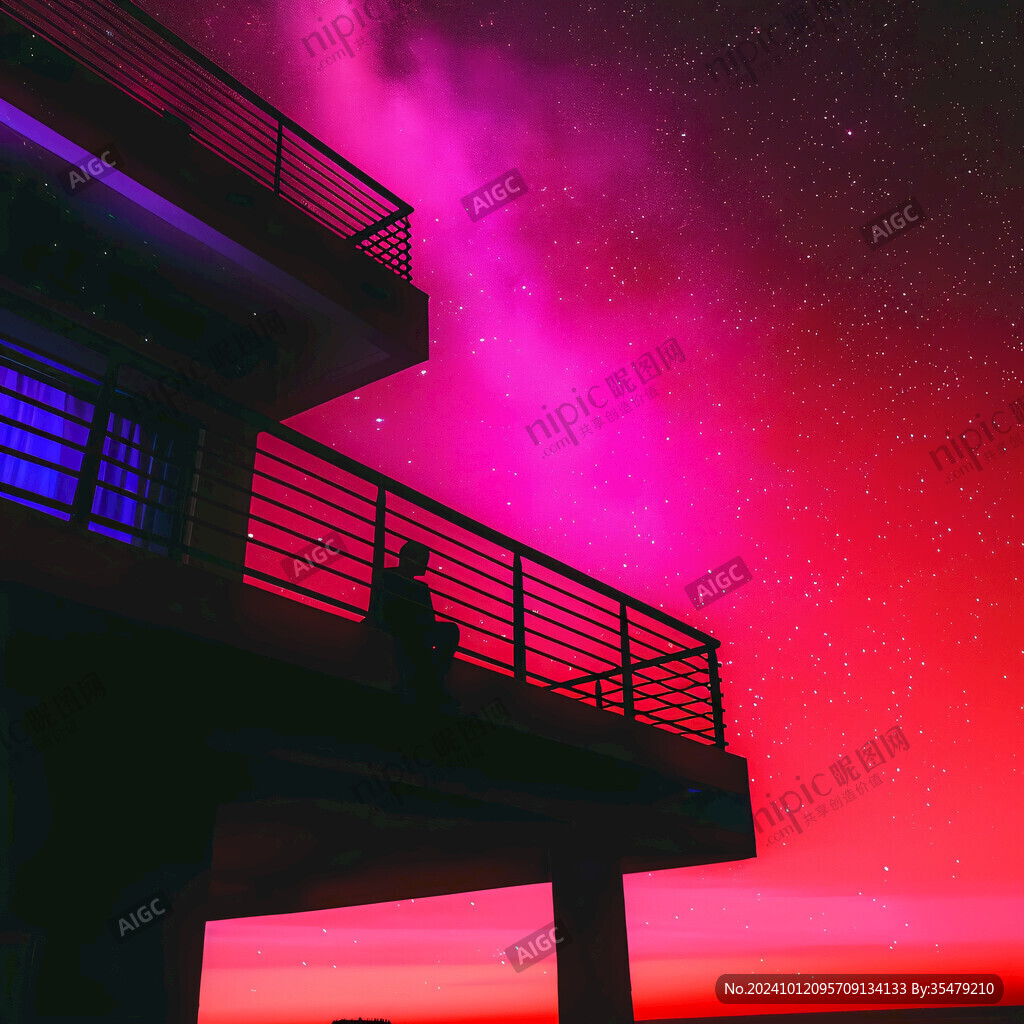 玫紅色星空