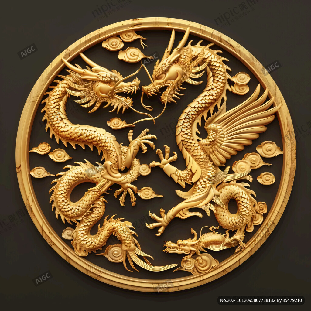 金色龍浮雕