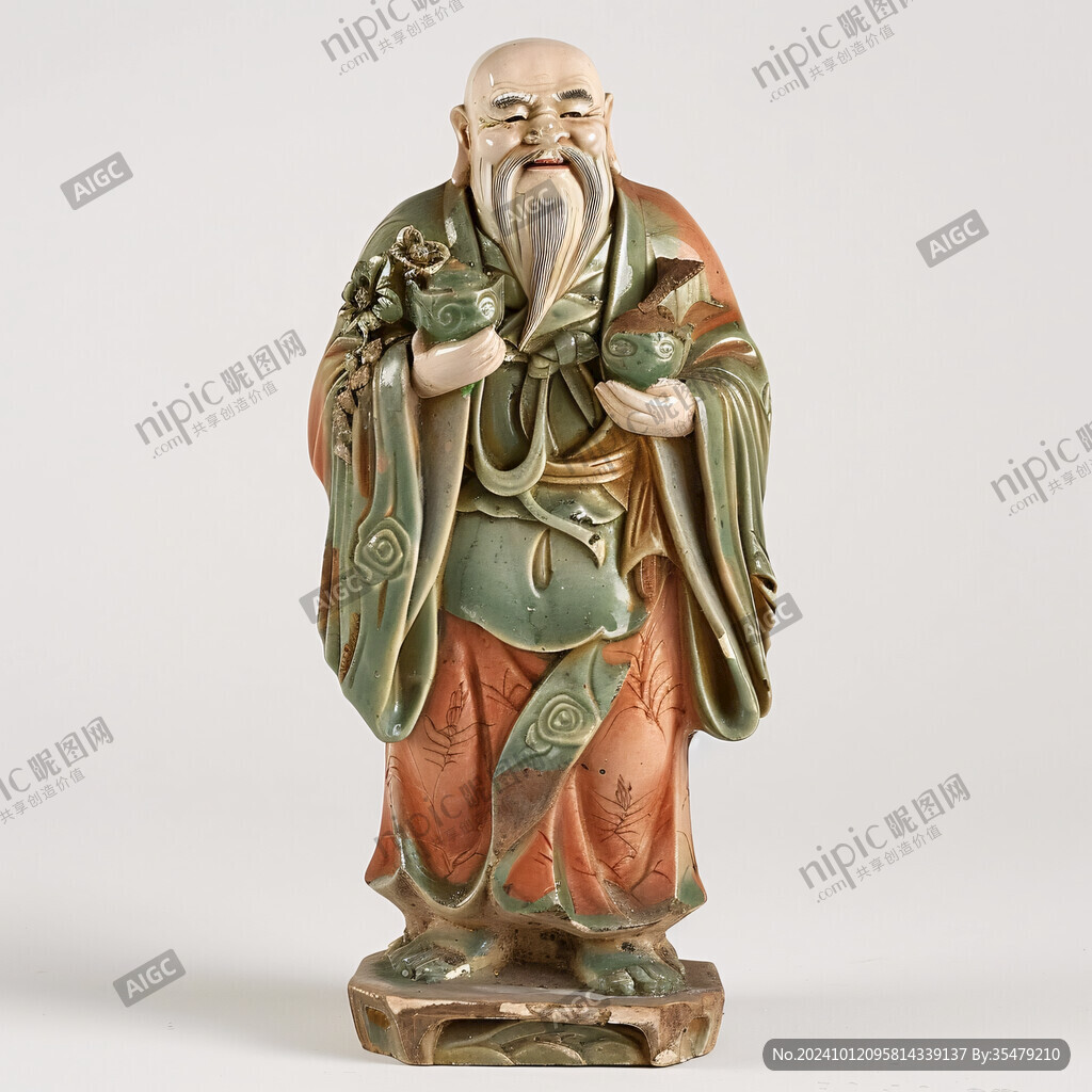 三彩壽星像