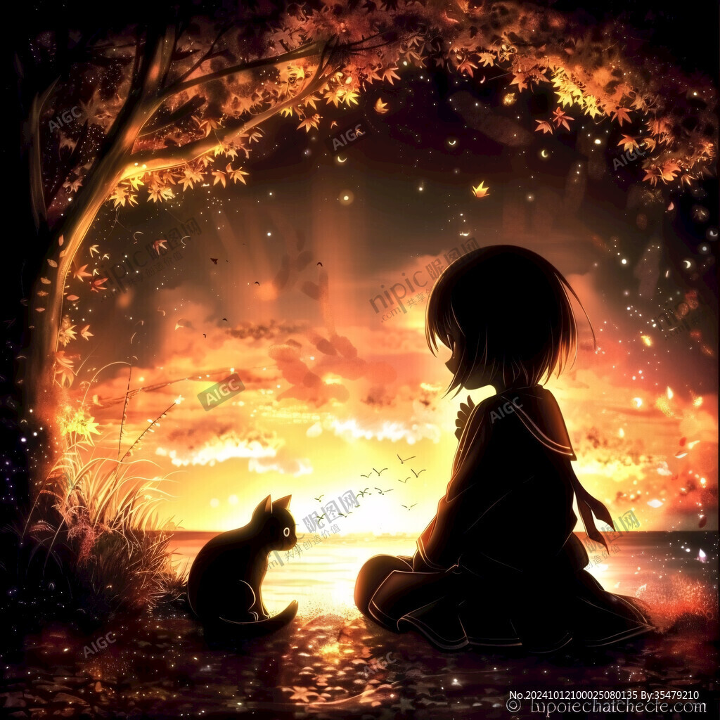 星空下的少女