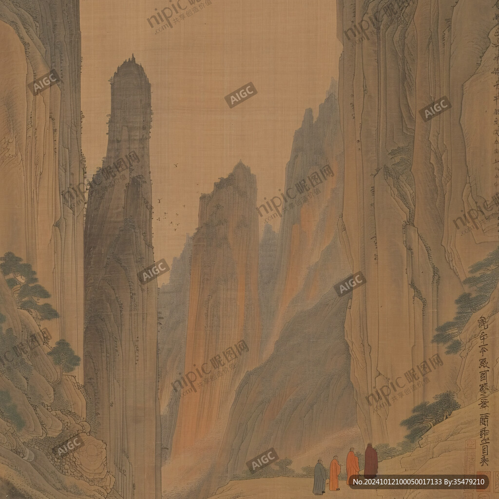 古典復古大幅寬幅山水