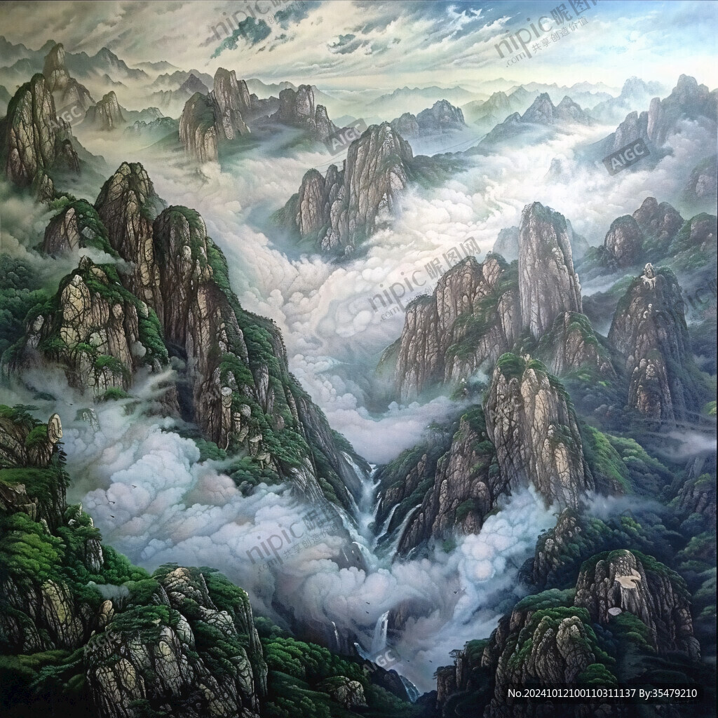 九華山油畫