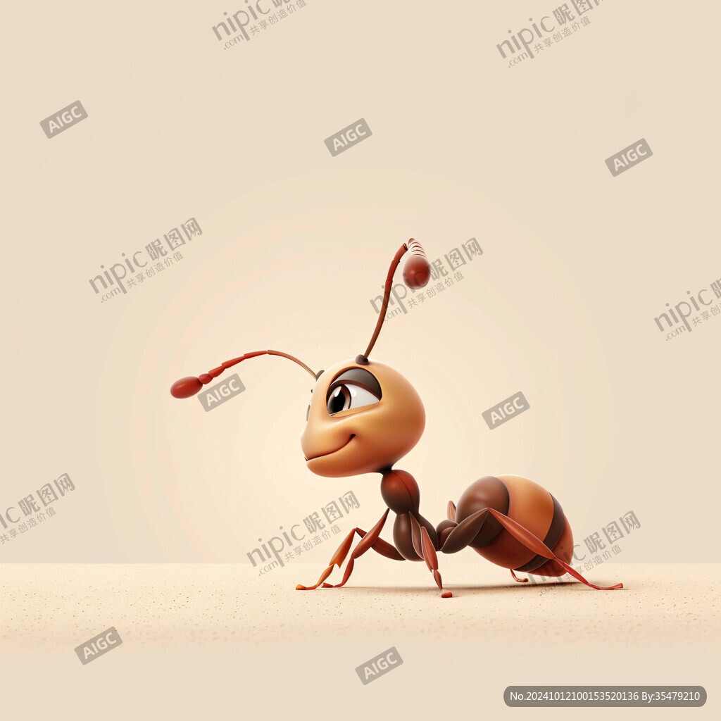 可愛小螞蟻做邀請動作