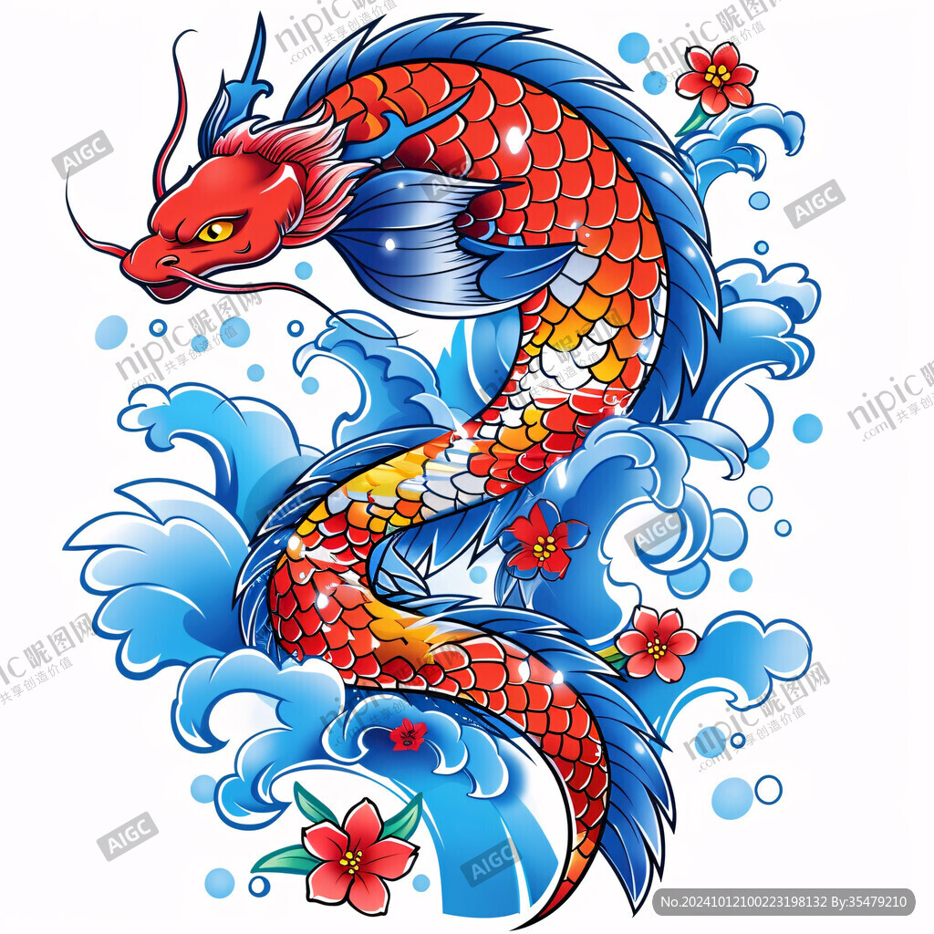 龍年年年有余插畫