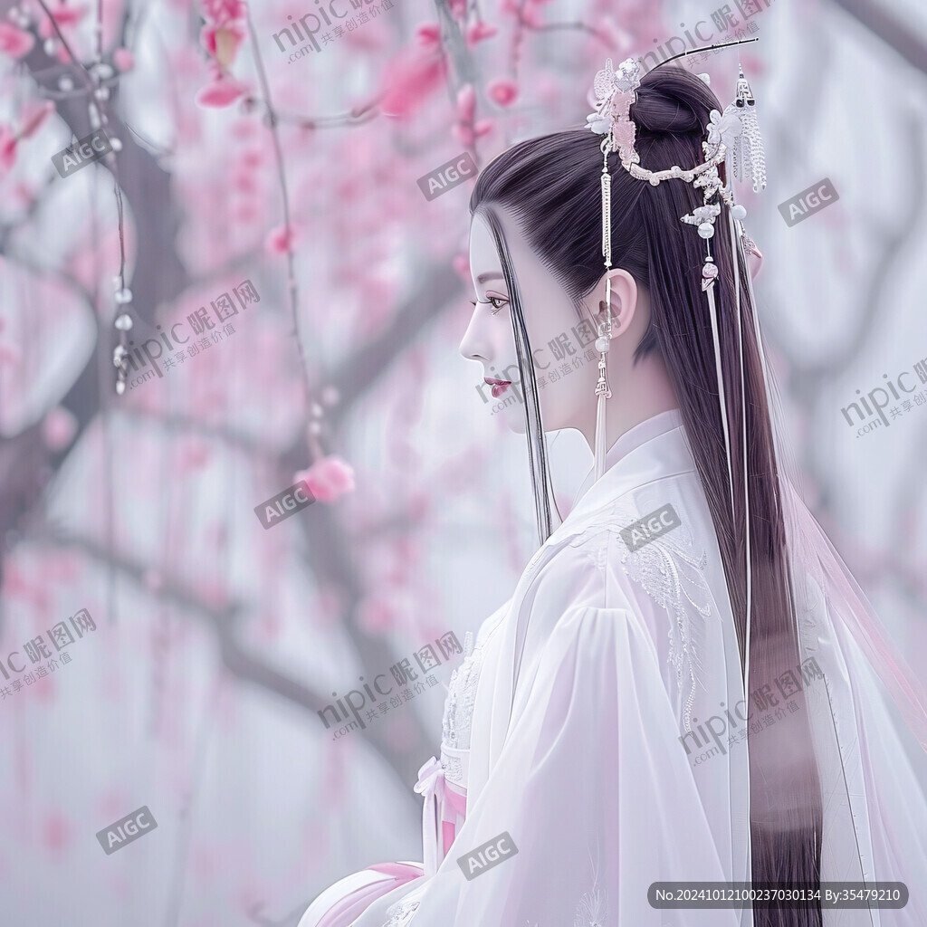 粉色漢服女子