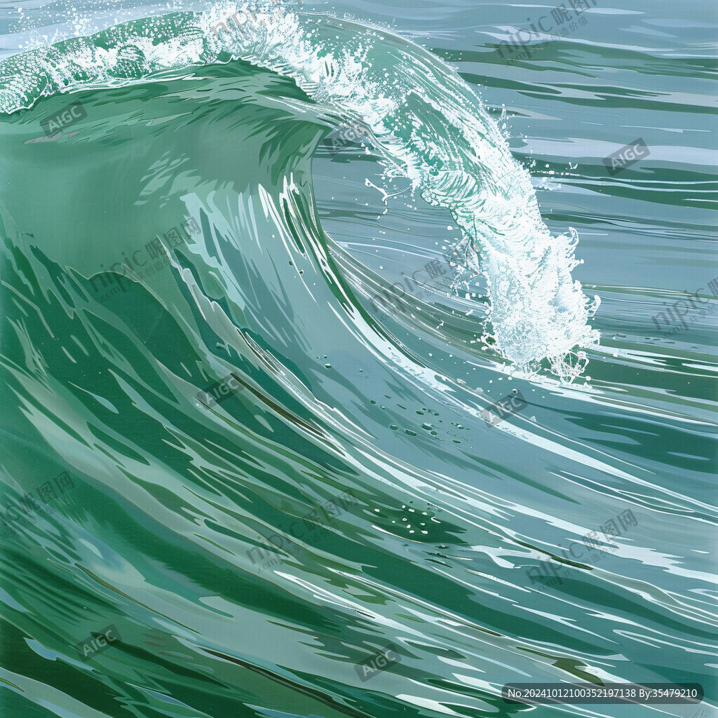 浪花手繪圖